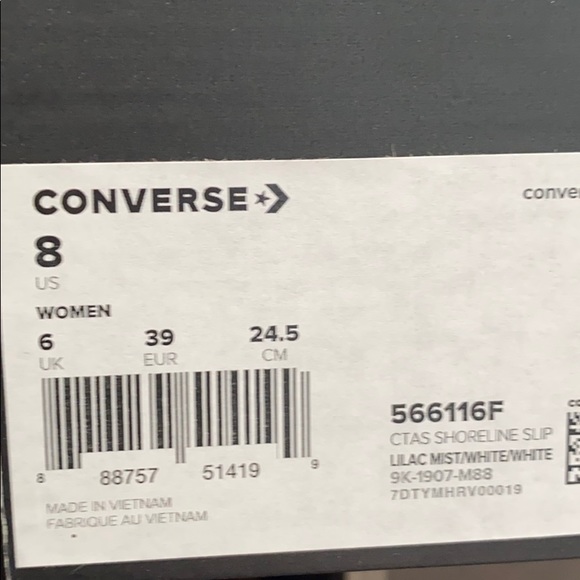 Converse Ctas Shoreline Slip Lilac Mist W AUTHENTI - Picture 9 of 9